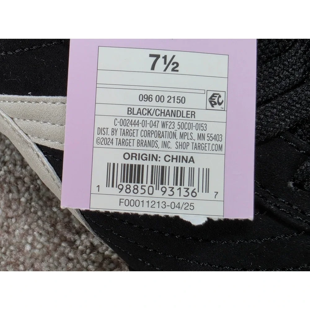Wild Fable Chandler Black Cream Retro Low Profile Sneakers Memory Foam 7.5 NEW